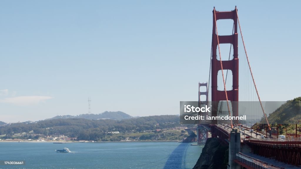 Golden Gate Bridge  and Presidio in San Francisco, CA American Culture Stock Photo