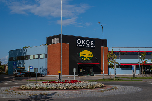 Pärnu, Estonia - September 03 2023: OKOK Recreation Centre on a sunny summer day. The newest and most modern recreation centre in Parnu.