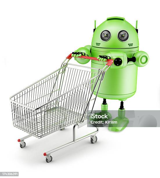 Androidwith ショッピングカート - 1人のストックフォトや画像を多数ご用意 - 1人, アイデア, エレクトロニクス産業