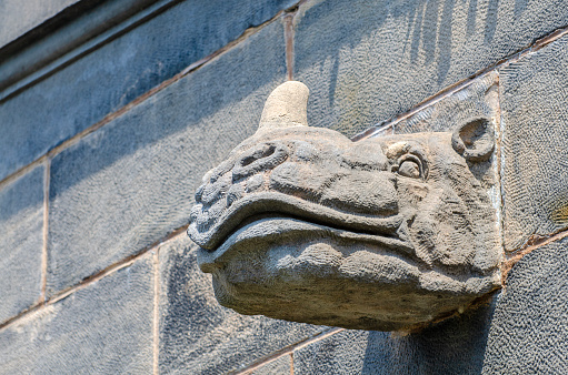 Close-up of one of the capitals in the Pieve of San Pietro in Gropina, consecrated in 774, one of the highest examples of Romanesque churches in Tuscany