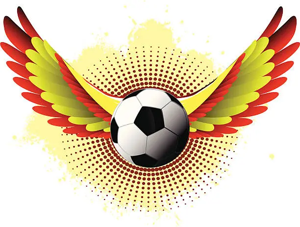 Vector illustration of Spain soccer wings