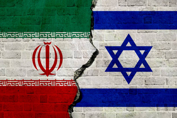 istock Iran and Israel flags together. Iran and Israel conflict. 1743104717