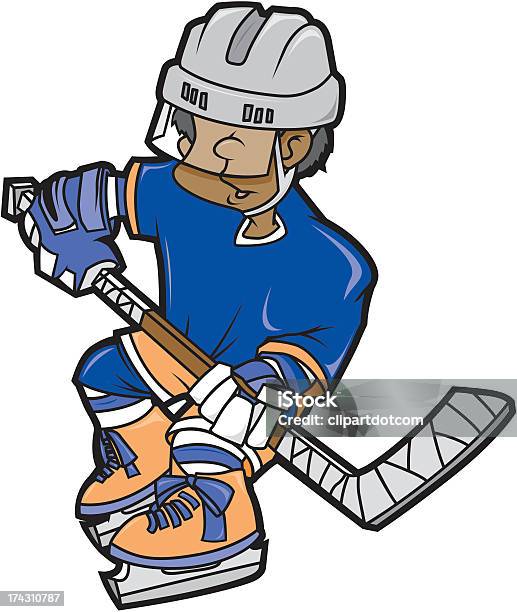 Ice Hockey Player — стоковая векторная графика и другие изображения на тему Хоккейный шлем - Хоккейный шлем, Хоккей с шайбой, Хоккейная клюшка
