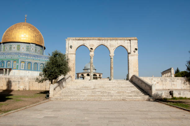 dome of the rock, jerusalem, israel - benjamin netanyahu stock-fotos und bilder