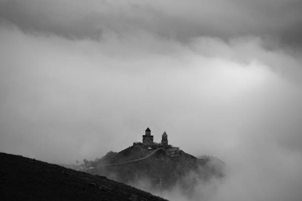 istock A view of the iconic Trinity Church in Stepantsminda surrounded by low clouds 1743121961