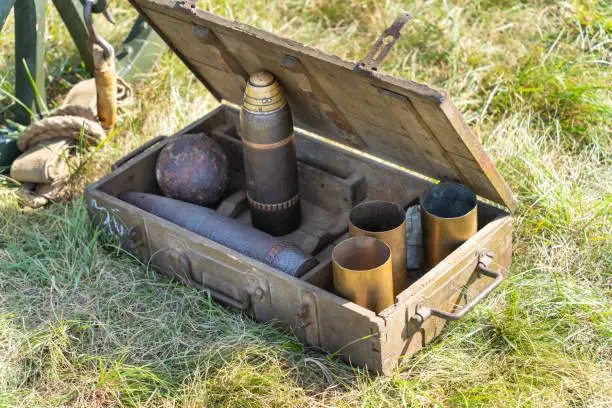 Hungarian-made, WWI, Skoda, 75 mm, mountain cannon, ammunition box, ammunition