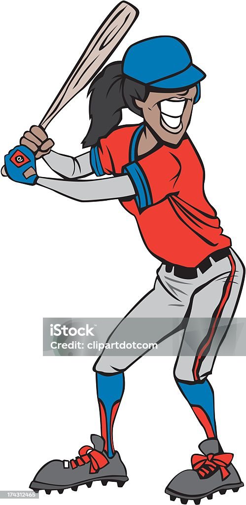 女性が野球 - イラストレーションのロイヤリティフリーベクトルアート