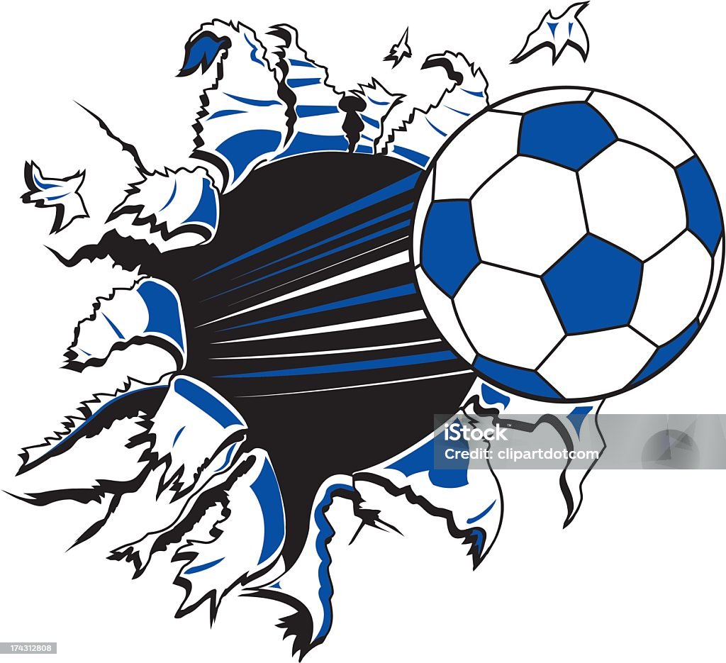 Ballon de football au papier Déchiré - clipart vectoriel de Ballon de football libre de droits