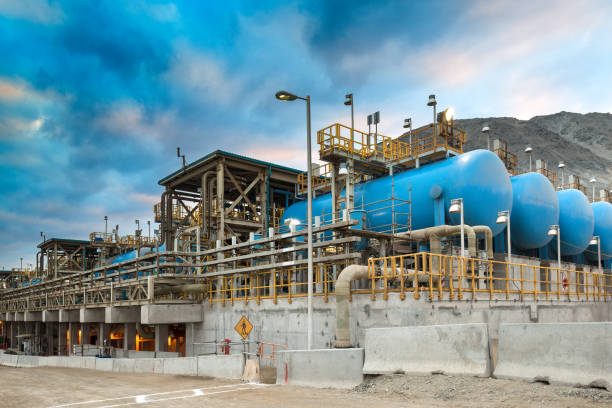 water tanks and reverse osmosis equipment in a desalination plant. - desalination imagens e fotografias de stock