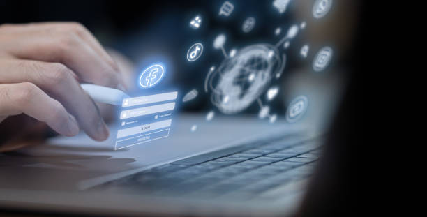 istock Access social media by entering your password. to prevent theft 1743144426