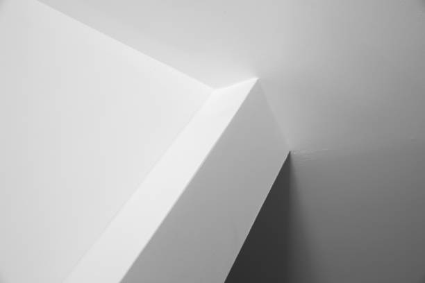 istock Abstract white architecture background, walls with corner and ceiling, black and white 1743165818