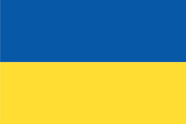 Flag of Ukraine Proportion 2:3, Flag of Ukraine. ukrainian flag stock illustrations