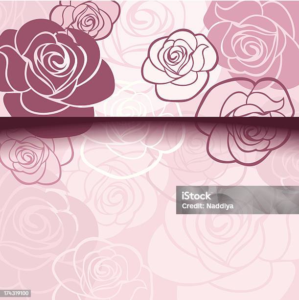 Pink Roses Card Paint Vector Pink Card With Roses Stock Illustration - Download Image Now ...