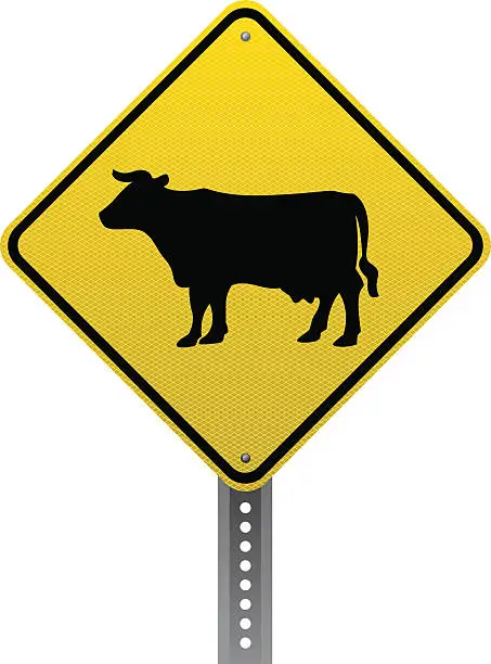 Vector illustration of Cattle crossing sign