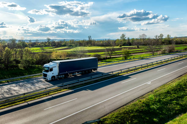 istock Transportation Truck on road 1743246633
