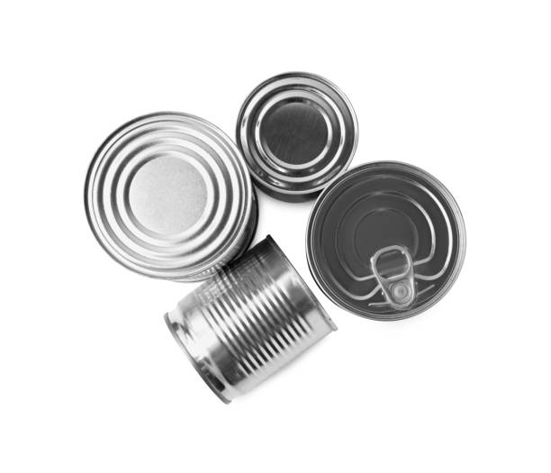istock Many closed tin cans isolated on white, top view 1743249858