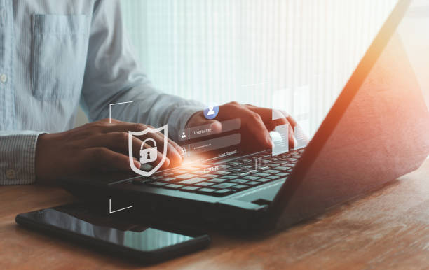 istock Cyber security and secure password online system concept. Login username and password on computer laptop. Digital information privacy data protection is safe from hacker crime. Firewall technology. 1743267007