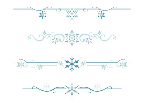 A set of snowflake style dividers