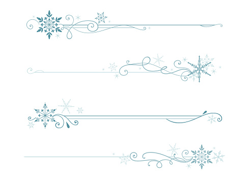 A set of snowflake style dividers