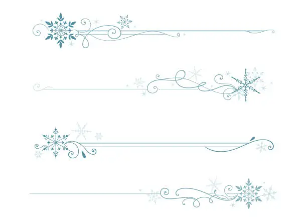 Vector illustration of Snowflake dividers