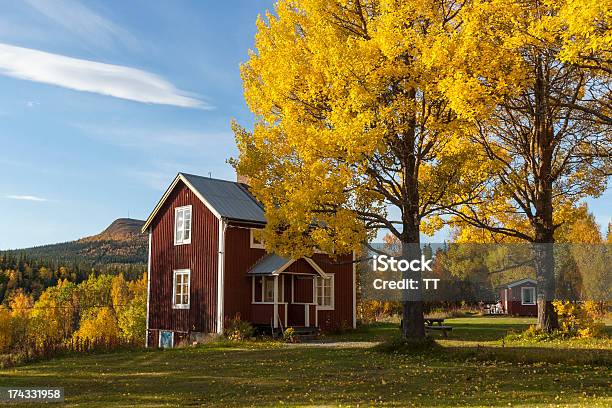 Old Cottage In Autumn Colors Stock Photo - Download Image Now - Autumn, House, Sweden