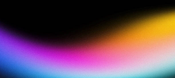 istock Grainy color gradient background orange magenta pink blue yellow glowing abstract wave black noise texture backdrop 1743337365