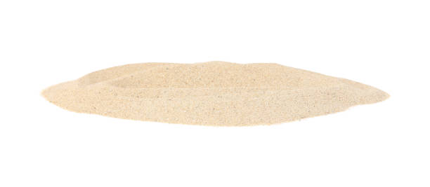 istock Pile of dry beach sand isolated on white 1743340915