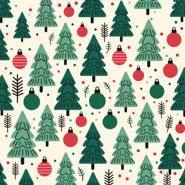 Vector illustration of Christmas pattern xmas gift wrapping paper art winter background