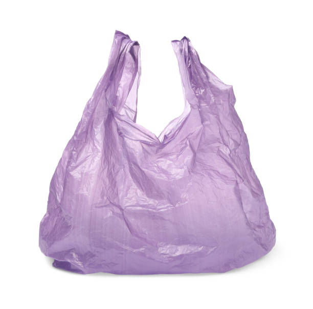 istock One purple plastic bag isolated on white 1743354699