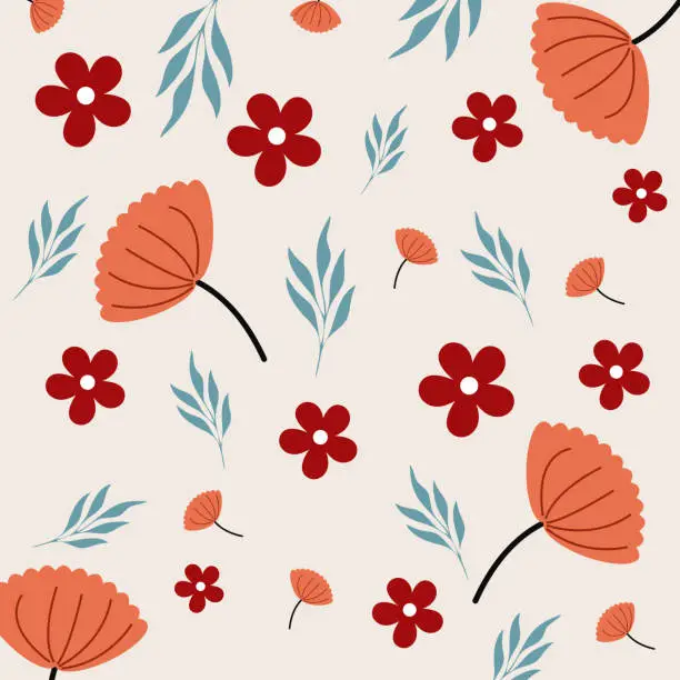 Vector illustration of Floral pattern modern spring fashion flower background decor art