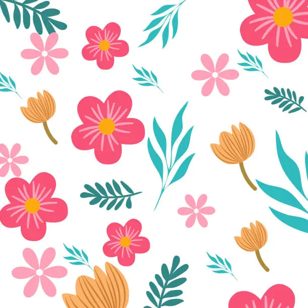 Vector illustration of Floral pattern modern spring fashion flower background decor art