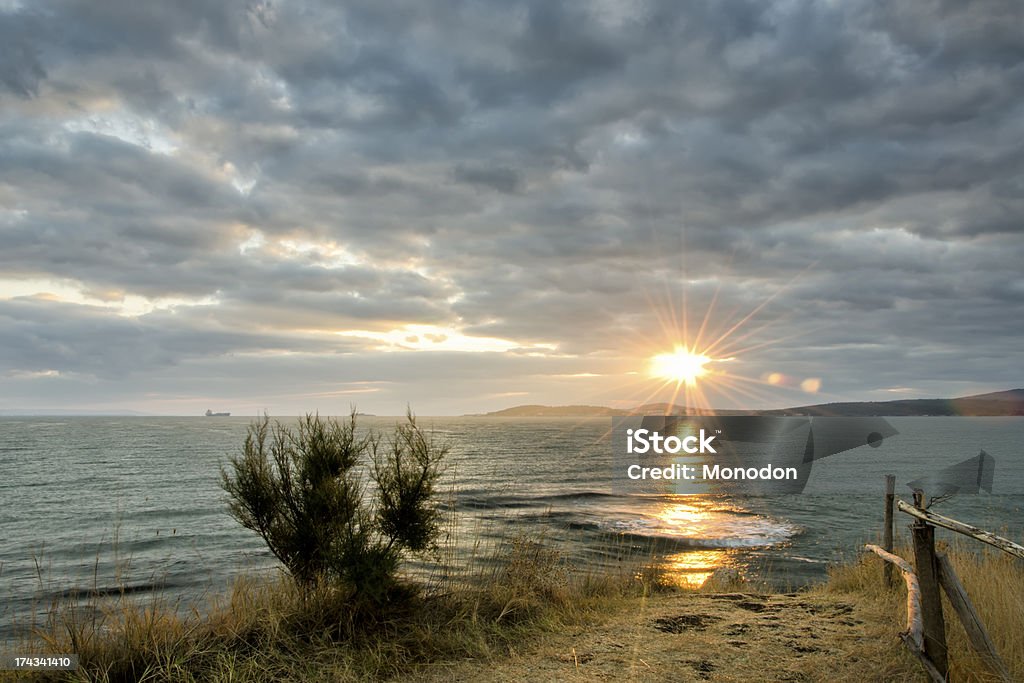 Awakening Sunrise in Black Sea, near Burgas Backgrounds Stock Photo