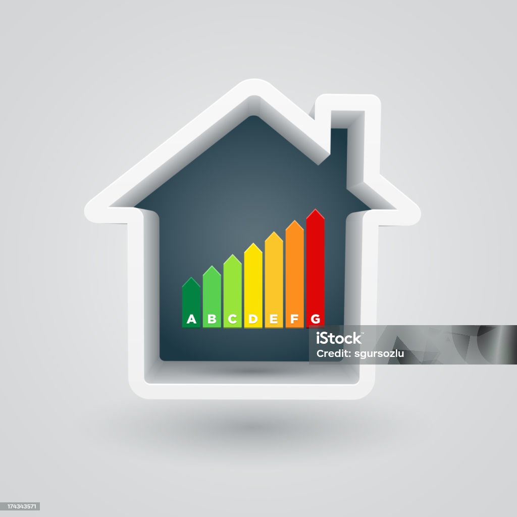 Classement de l'énergie - clipart vectoriel de Efficacité énergétique libre de droits