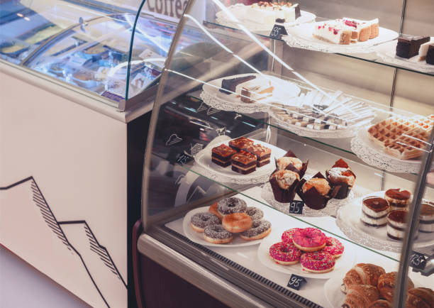 cakes at sale in cafe