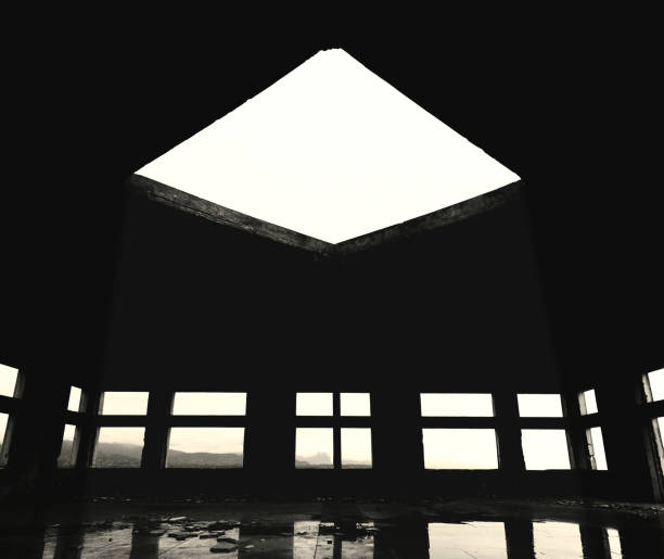interior of unfinished and abandoned hotel