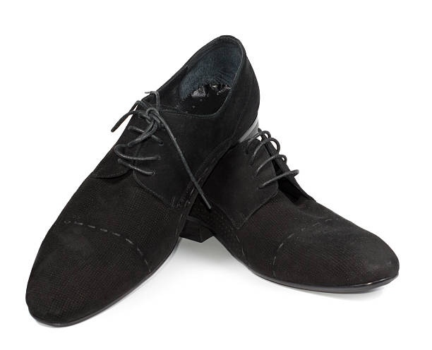 istock Womans casual low heeled black shoes 174345668