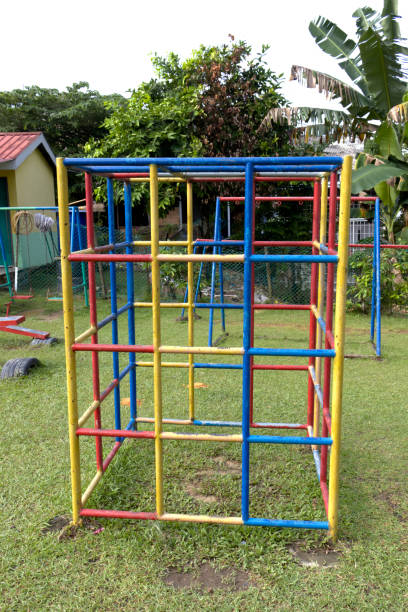 istock Colorful climbing frame in the park 1743484107