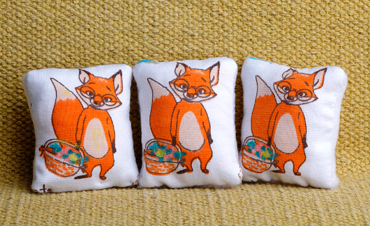 Three pillow with cute foxes