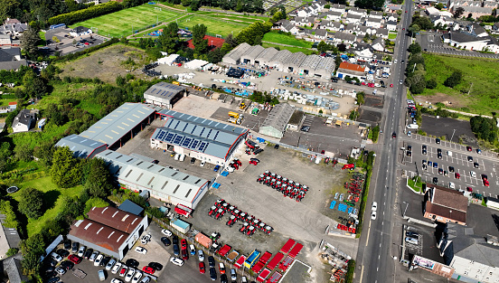 Aerial photo of John McElderry Motors & Tractors LTD Ballymoney Town County Antrim Northern Ireland 10-10-23