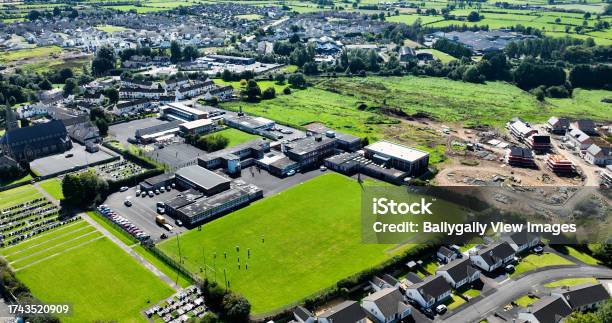 Aerial Photo Of Our Lady Of Lourdes School Ballymoney Co Antrim Northern Ireland Stock Photo - Download Image Now