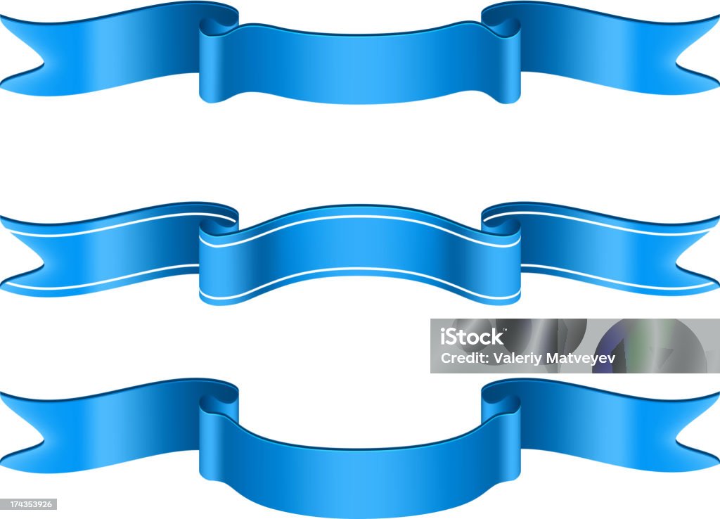 Vector conjunto de fitas azul - Vetor de Azul royalty-free