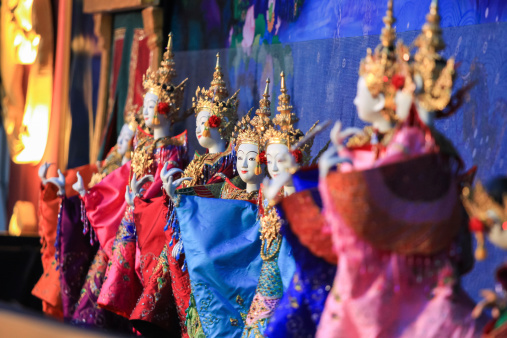 Colorful Thai puppets show in bangkok thailand