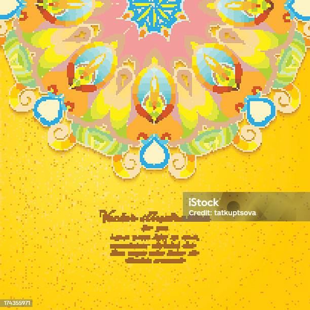 Элегантный Индийский Орнаментам На Темном Фоне — стоковая векторная графика и другие изображения на тему Абстрактный - Абстрактный, Без людей, Векторная графика