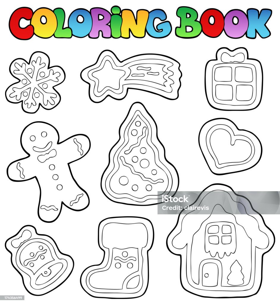 Livre de coloriage du pain d'épices, 1 - clipart vectoriel de Biscuit libre de droits