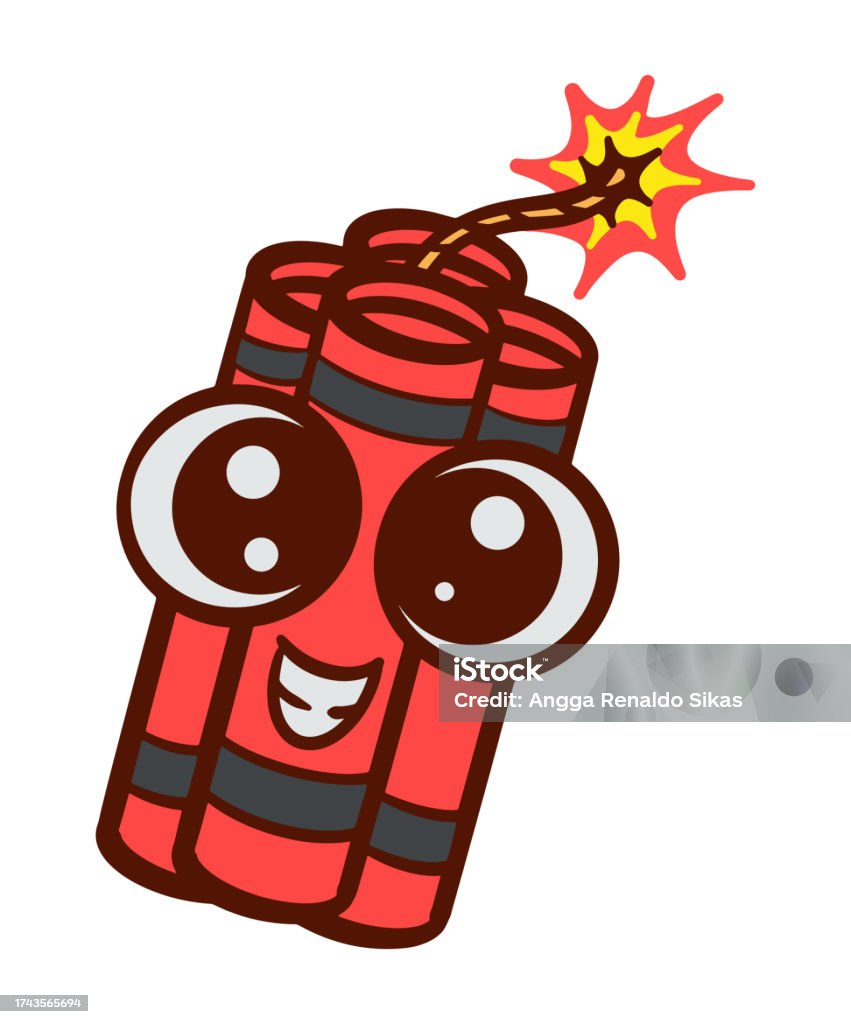 Dynamite Fun Funny Dynamite Cartoon Character Isolated On White Stock Illustration ...