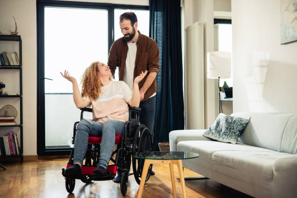 istock Young woman with a disability spending time with her boyfriend 1743579561