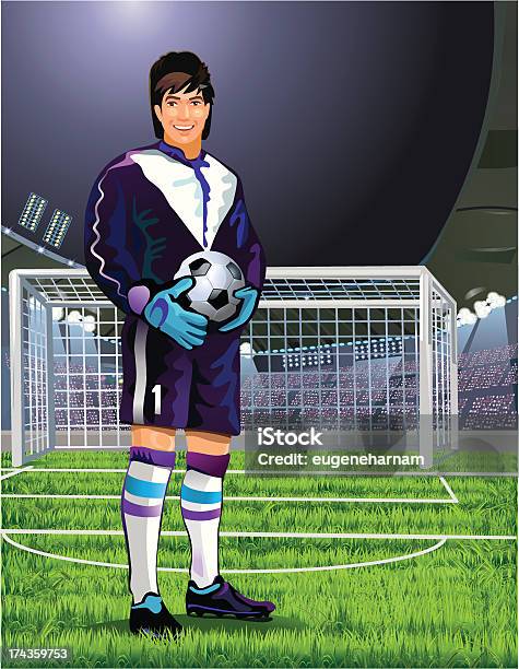 Portiere - Immagini vettoriali stock e altre immagini di Portiere - Posizione sportiva - Portiere - Posizione sportiva, Calcio - Sport, Abbigliamento