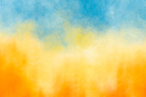 Abstract Watercolor Painting on Watercolor Paper - Paper texture is visible