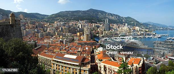 Panorama De Monte Carlo Mónaco Foto de stock y más banco de imágenes de Agua - Agua, Amarrado, Azul