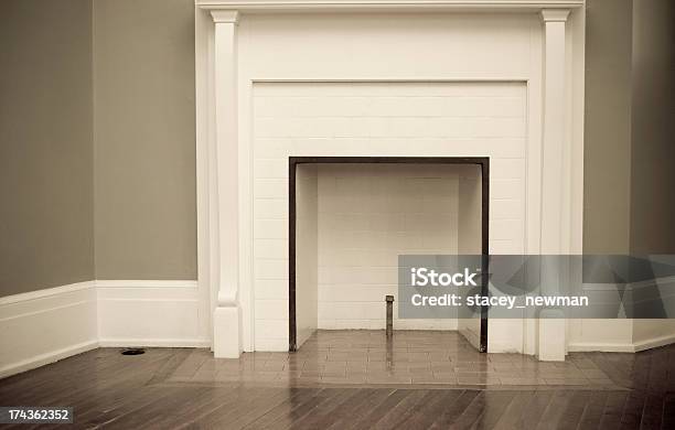 Empty Fireplace Stock Photo - Download Image Now - Architecture, Backgrounds, Baseboard